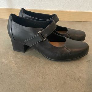 Clarks Mary Jane style block heels